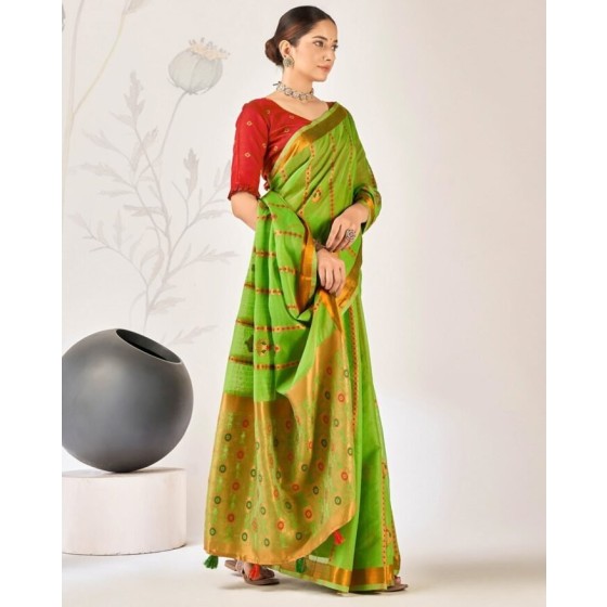 Striped Saree with Ruffles